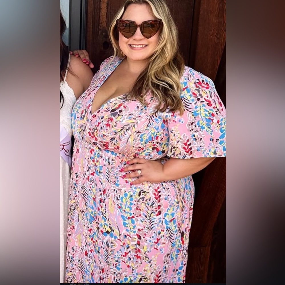 Floral Pink Multicolor Maxi Dress